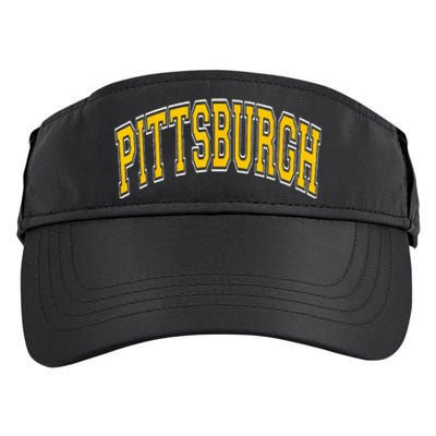 Pittsburgh Pennsylvania PA Varsity Style Amber Text Adult Drive Performance Visor