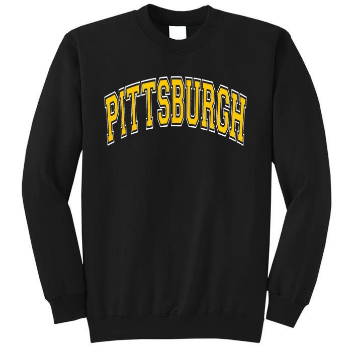 Pittsburgh Pennsylvania PA Varsity Style Amber Text Tall Sweatshirt