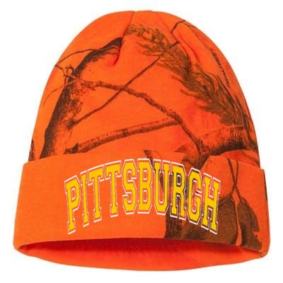 Pittsburgh Pennsylvania PA Varsity Style Amber Text Kati Licensed 12" Camo Beanie