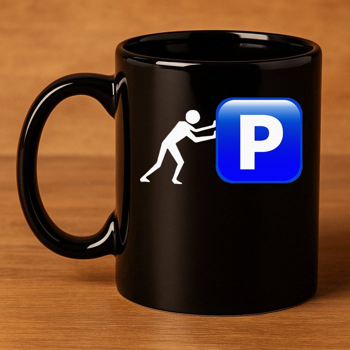 Pushin P 11oz C Handle Ceramic Mug