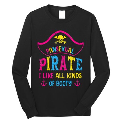 Pansexual Pride Pirate Lgbtq Month Pans Flag Colors Long Sleeve Shirt