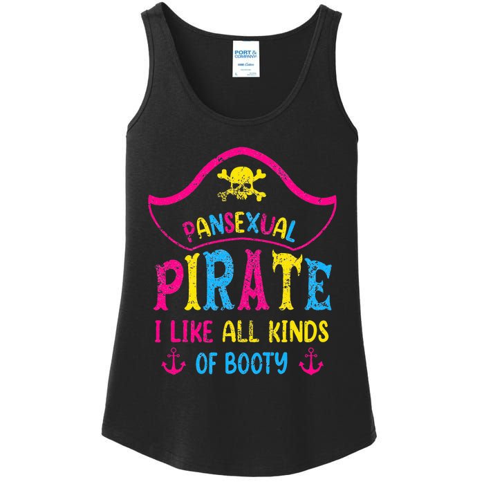 Pansexual Pride Pirate Lgbtq Month Pans Flag Colors Ladies Essential Tank