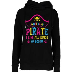 Pansexual Pride Pirate Lgbtq Month Pans Flag Colors Womens Funnel Neck Pullover Hood