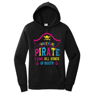 Pansexual Pride Pirate Lgbtq Month Pans Flag Colors Women's Pullover Hoodie