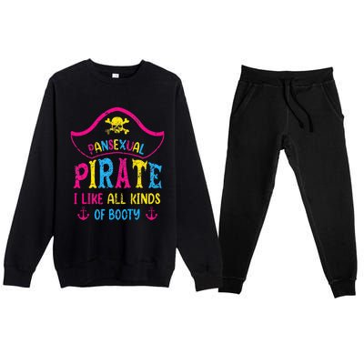 Pansexual Pride Pirate Lgbtq Month Pans Flag Colors Premium Crewneck Sweatsuit Set