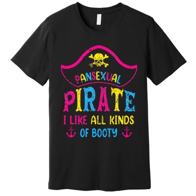 Pansexual Pride Pirate Lgbtq Month Pans Flag Colors Premium T-Shirt