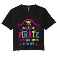 Pansexual Pride Pirate Lgbtq Month Pans Flag Colors Women's Crop Top Tee