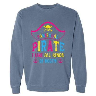 Pansexual Pride Pirate Lgbtq Month Pans Flag Colors Garment-Dyed Sweatshirt