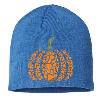 Pumpkin Paw Print Funny Halloween Paw Dog Cat Lover Cool Gift Sustainable Beanie