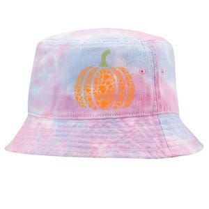 Pumpkin Paw Print Funny Halloween Paw Dog Cat Lover Cool Gift Tie-Dyed Bucket Hat