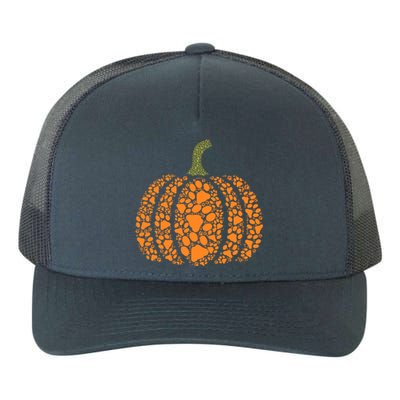 Pumpkin Paw Print Funny Halloween Paw Dog Cat Lover Cool Gift Yupoong Adult 5-Panel Trucker Hat