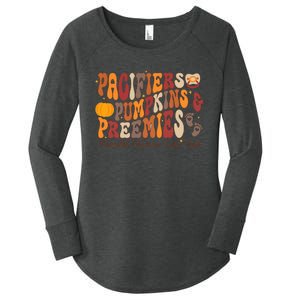 Pacifiers Pumpkins Preemies Thanksgiving Nicu Nurse Women's Perfect Tri Tunic Long Sleeve Shirt