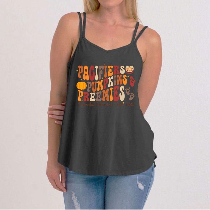 Pacifiers Pumpkins Preemies Thanksgiving Nicu Nurse Women's Strappy Tank