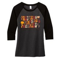 Pacifiers Pumpkins Preemies Thanksgiving Nicu Nurse Women's Tri-Blend 3/4-Sleeve Raglan Shirt