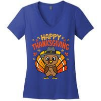 Pugkin Pug Pumpkin Halloween Thanksgiving Dog Women's V-Neck T-Shirt