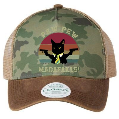 Peww Pew Pew Peww Madafakas Vintage Cat Lover Legacy Tie Dye Trucker Hat