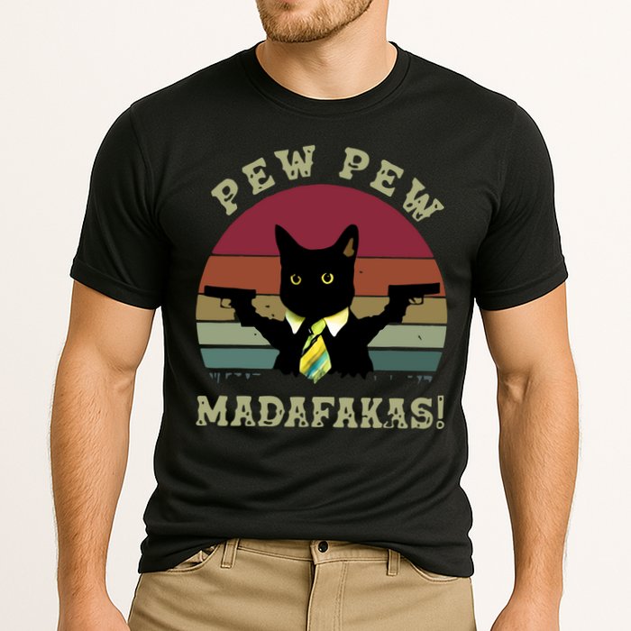 Peww Pew Pew Peww Madafakas Vintage Cat Lover Performance Shirt