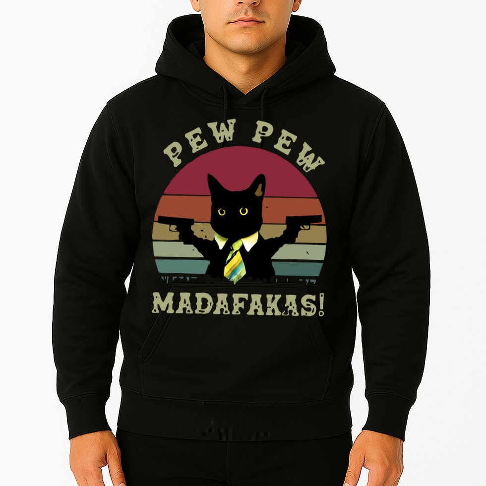 Peww Pew Pew Peww Madafakas Vintage Cat Lover Hoodie