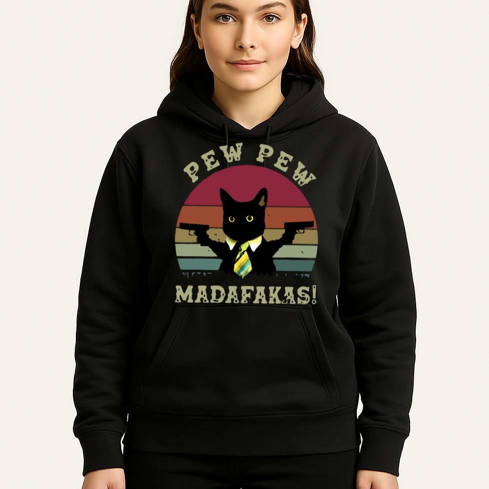 Peww Pew Pew Peww Madafakas Vintage Cat Lover Hoodie