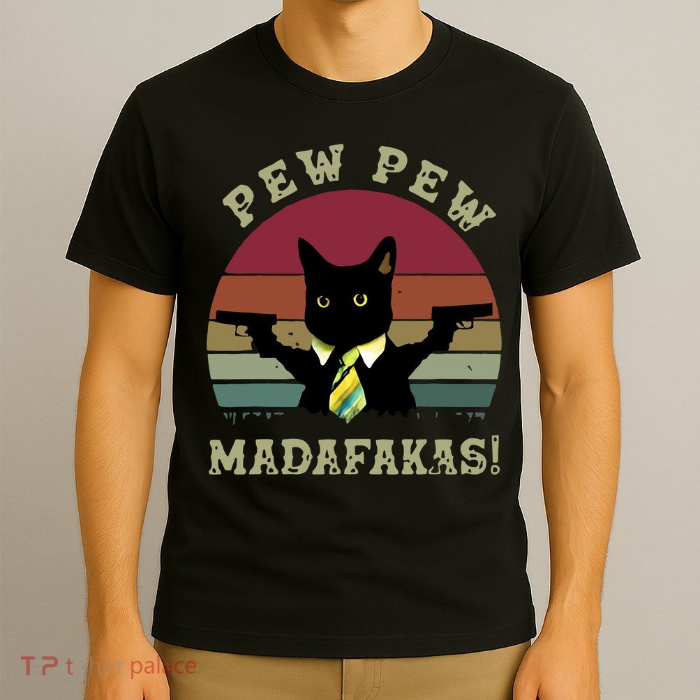 Peww Pew Pew Peww Madafakas Vintage Cat Lover T-Shirt