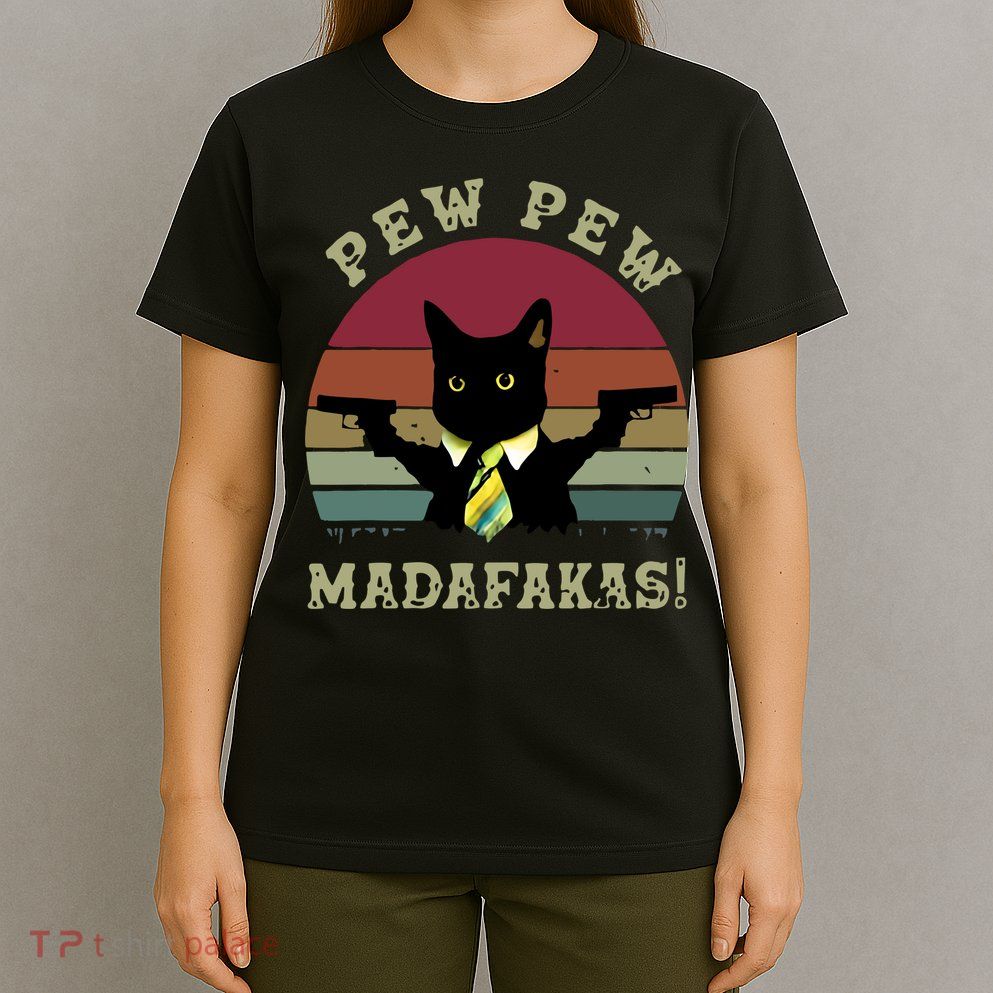 Peww Pew Pew Peww Madafakas Vintage Cat Lover T-Shirt