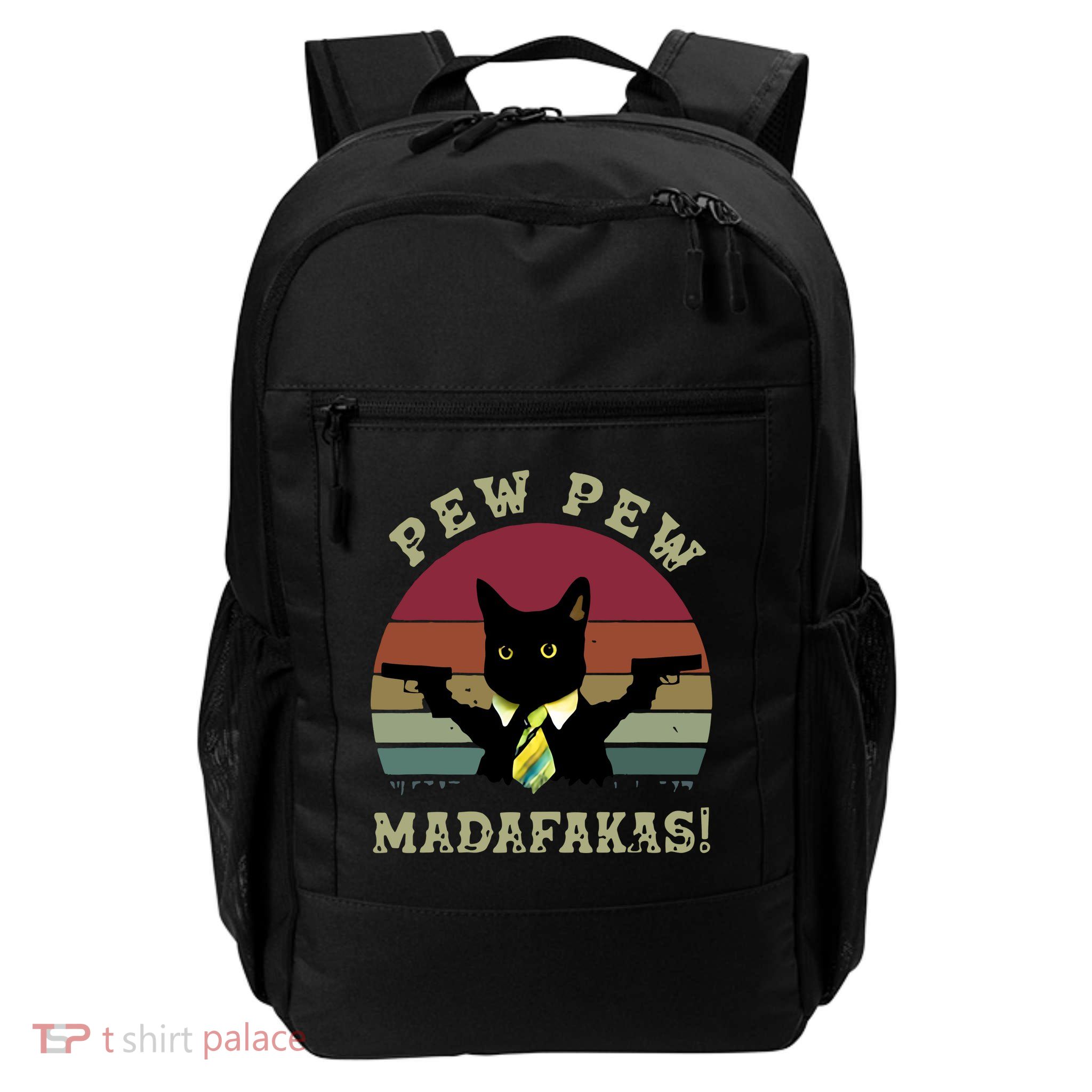 Peww Pew Pew Peww Madafakas Vintage Cat Lover Backpack