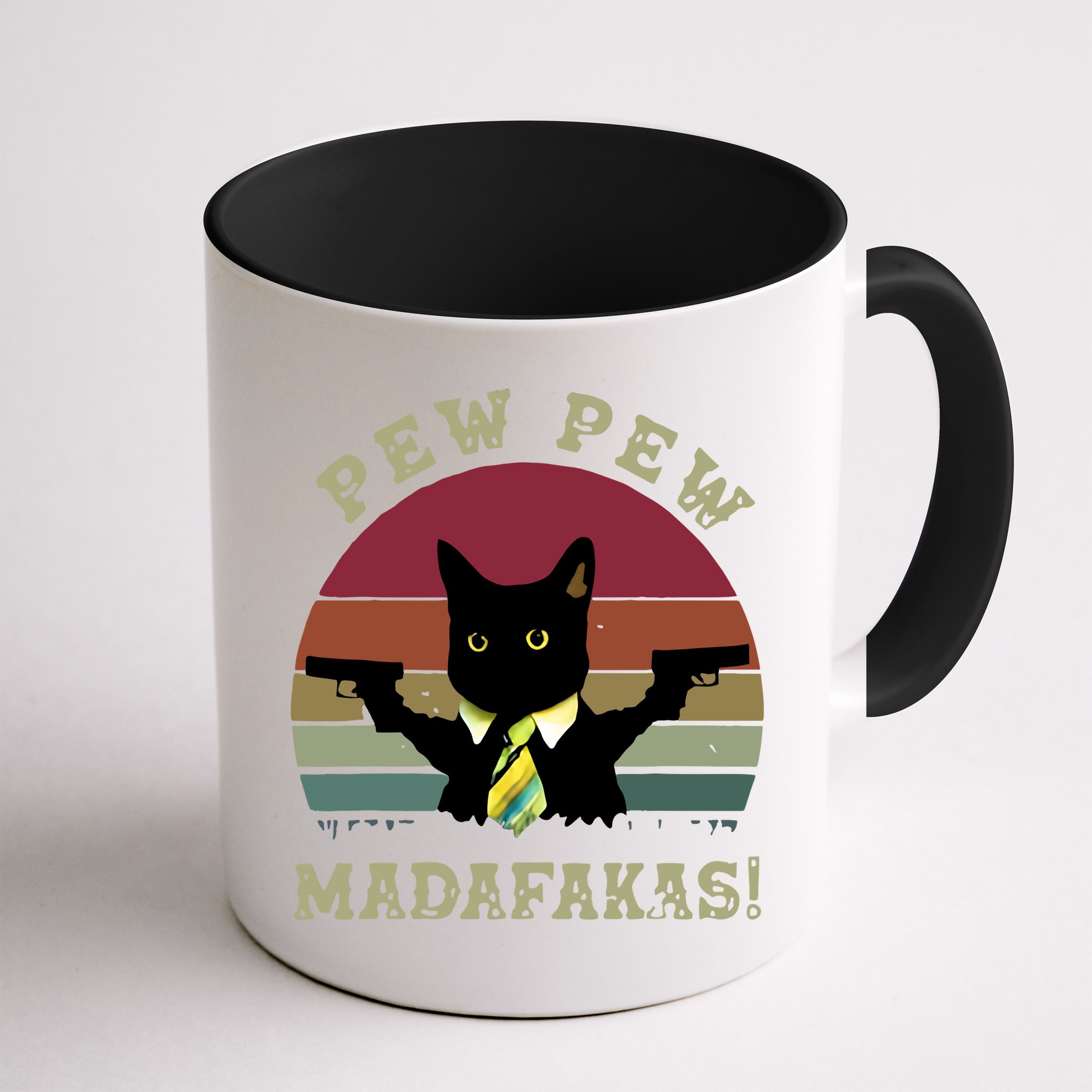 Peww Pew Pew Peww Madafakas Vintage Cat Lover Mug