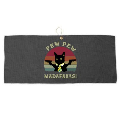 Peww Pew Pew Peww Madafakas Vintage Cat Lover Large Microfiber Waffle Golf Towel