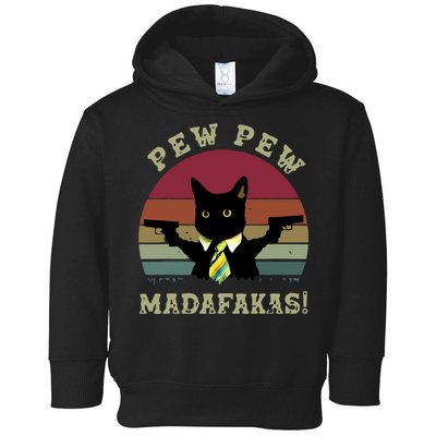 Peww Pew Pew Peww Madafakas Vintage Cat Lover Toddler Hoodie