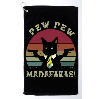 Peww Pew Pew Peww Madafakas Vintage Cat Lover Golf Towel