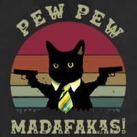 Peww Pew Pew Peww Madafakas Vintage Cat Lover Golf Towel