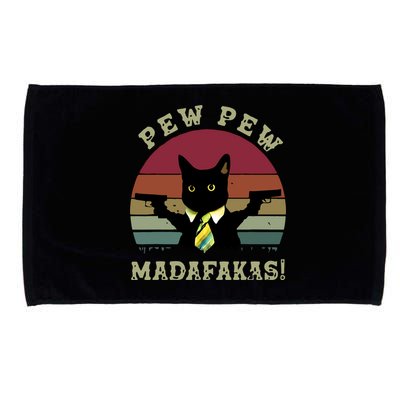 Peww Pew Pew Peww Madafakas Vintage Cat Lover Microfiber Hand Towel
