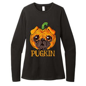 Pugkin Pug Pumpkin Halloween Thanksgiving Women Dog Womens CVC Long Sleeve Shirt