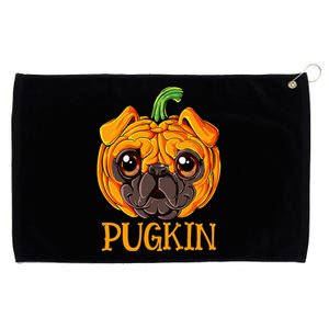 Pugkin Pug Pumpkin Halloween Thanksgiving Women Dog Grommeted Golf Towel