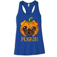 Pugkin Pug Pumpkin Halloween Thanksgiving Women Dog Women's Racerback Tank