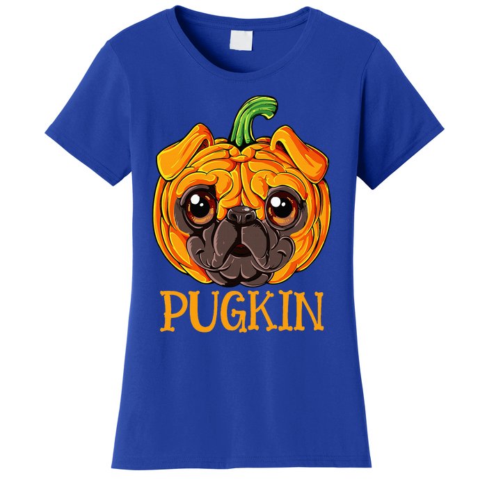 Pugkin Pug Pumpkin Halloween Thanksgiving Women Dog Women's T-Shirt