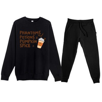 Phantoms Potions Pumpkin Spice Cute Halloween Drink Pumpkin Premium Crewneck Sweatsuit Set