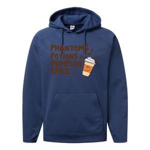 Phantoms Potions Pumpkin Spice Cute Halloween Drink Pumpkin Performance Fleece Hoodie