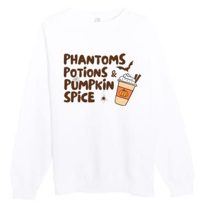 Phantoms Potions Pumpkin Spice Cute Halloween Drink Pumpkin Premium Crewneck Sweatshirt