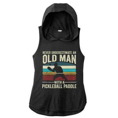 Pickleball Paddle Pickle Ball Player Ladies PosiCharge Tri-Blend Wicking Draft Hoodie Tank