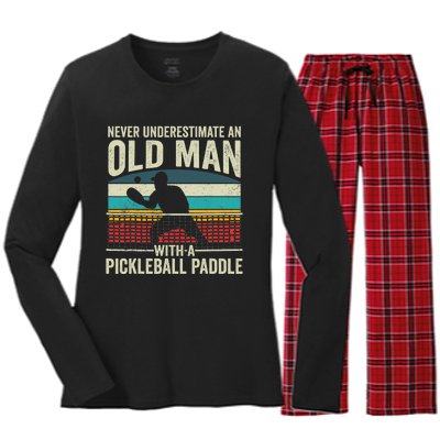 Pickleball Paddle Pickle Ball Player Women's Long Sleeve Flannel Pajama Set 