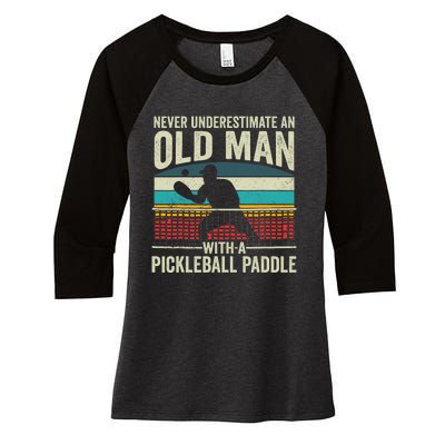 Pickleball Paddle Pickle Ball Player Women's Tri-Blend 3/4-Sleeve Raglan Shirt