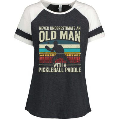 Pickleball Paddle Pickle Ball Player Enza Ladies Jersey Colorblock Tee