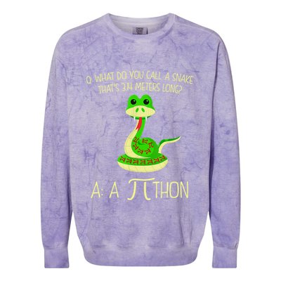 Python Pithon Pi Symbol Funny Math Teacher Colorblast Crewneck Sweatshirt