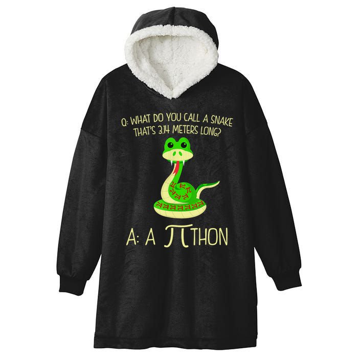 Python Pithon Pi Symbol Funny Math Teacher Hooded Wearable Blanket