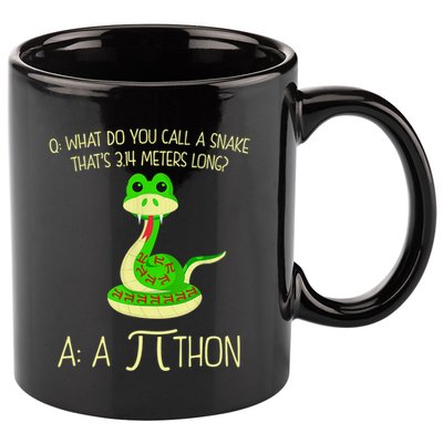 Python Pithon Pi Symbol Funny Math Teacher 11oz C Handle Ceramic Mug