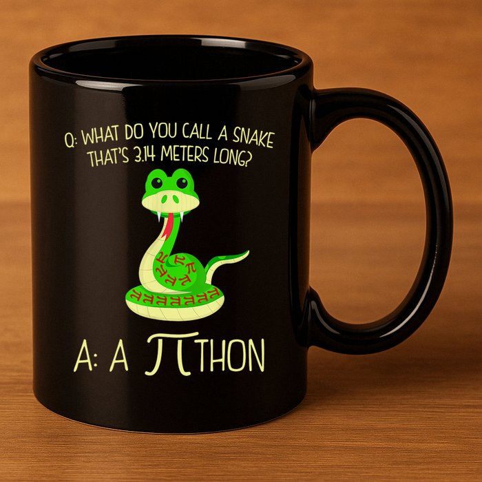 Python Pithon Pi Symbol Funny Math Teacher 11oz C Handle Ceramic Mug