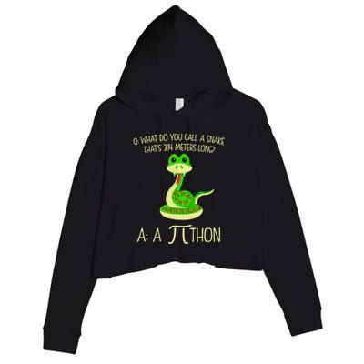 Python Pithon Pi Symbol Funny Math Teacher Crop Fleece Hoodie