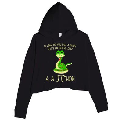 Python Pithon Pi Symbol Funny Math Teacher Crop Fleece Hoodie