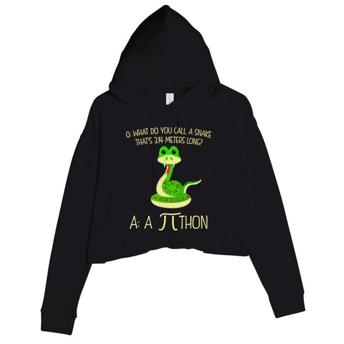 Python Pithon Pi Symbol Funny Math Teacher Crop Fleece Hoodie